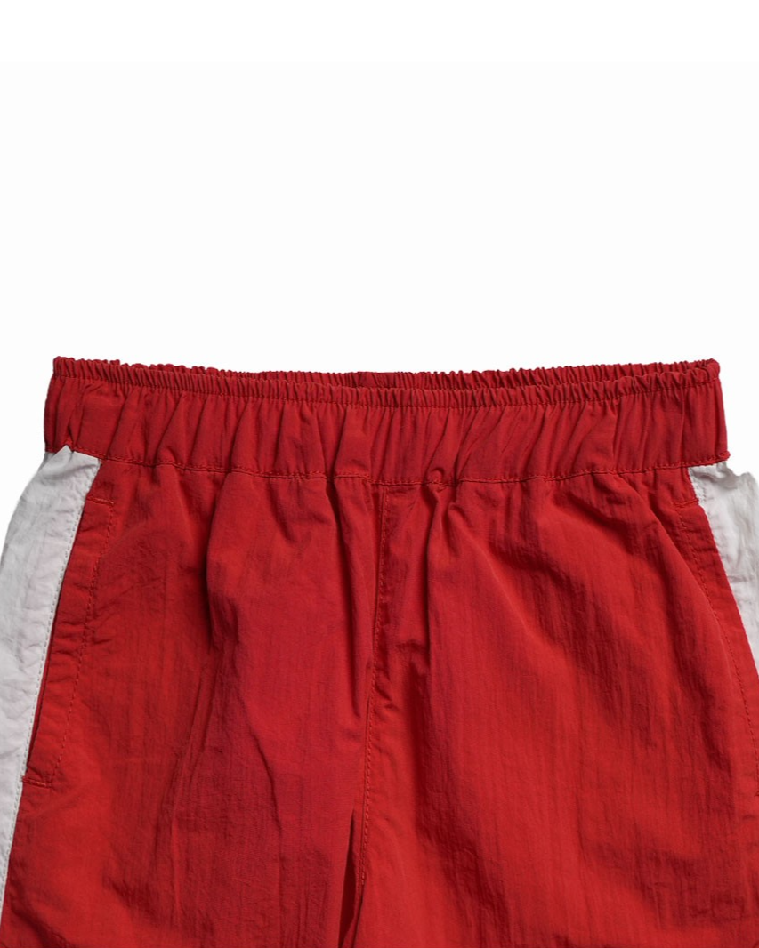 Red Tennis Color Block Shorts