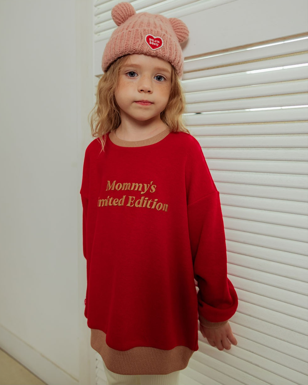 Red Mommy Color Block Knit Sweater