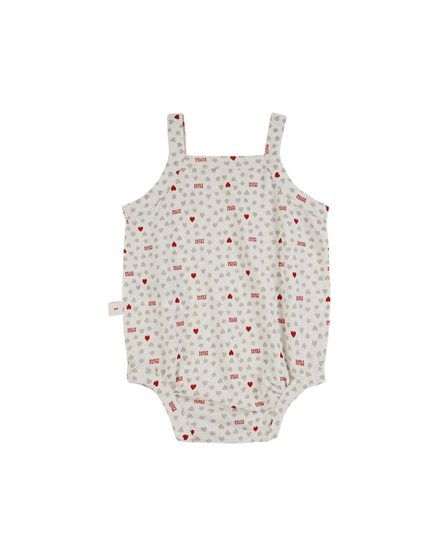 BABY Light Grey Heart Star Mesh Sleeveless Bodysuit