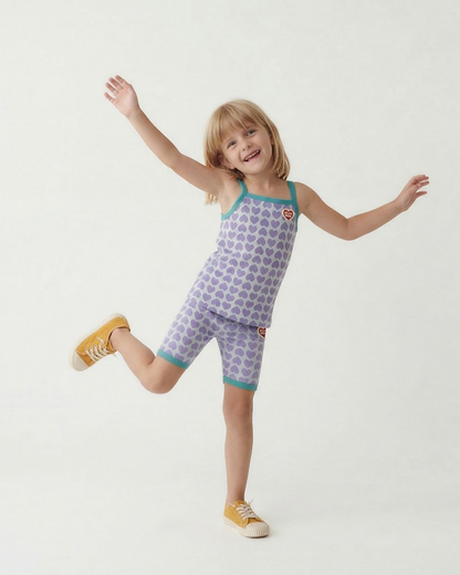 Violet BB Heart Pattern One Mile Shorts