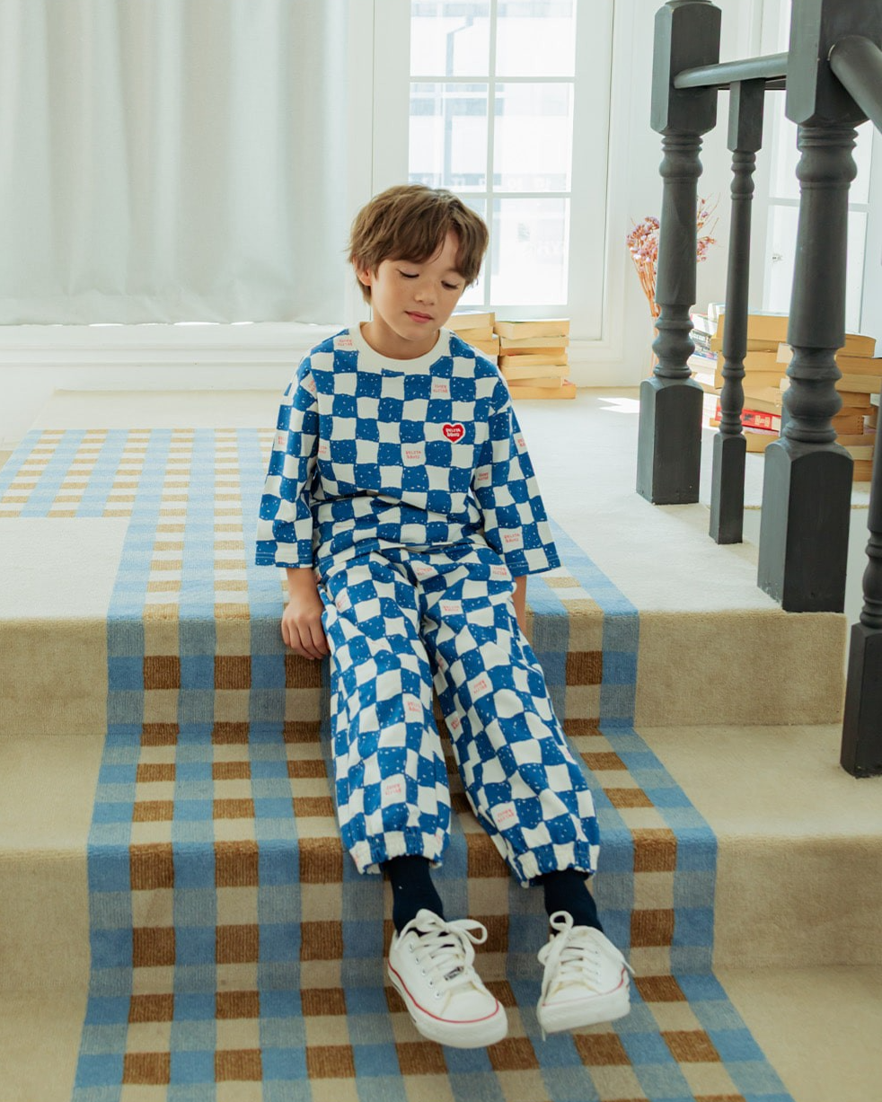 [SET] Blue Checkerboard Jogger