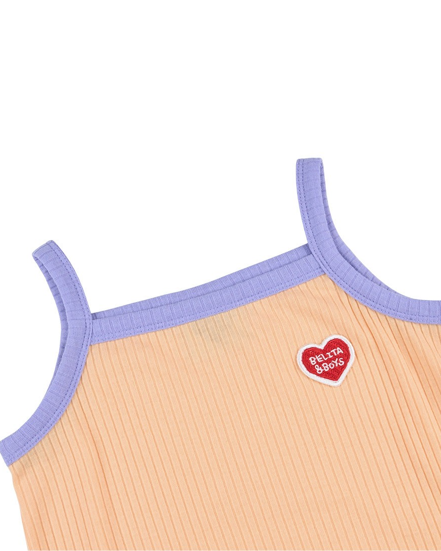 [GIRL SET] Orange BB Heart Two-Tone Sleeveless One Mile