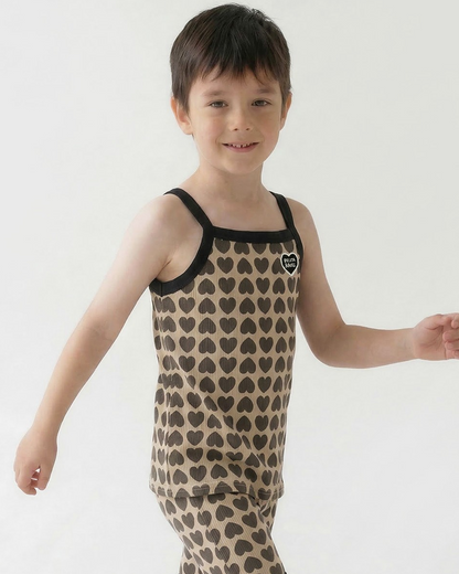 Charcoal BB Heart Pattern One Mile Sleeveless
