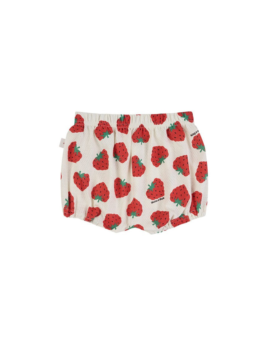 [BABY SET] Red Berry Pattern Mesh Sleeveless Shorts