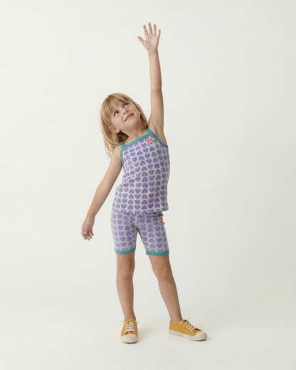Violet BB Heart Pattern One Mile Sleeveless