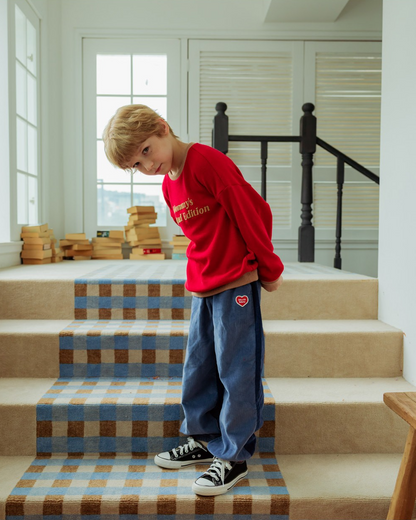 Blue Color Block Corduroy Jogger