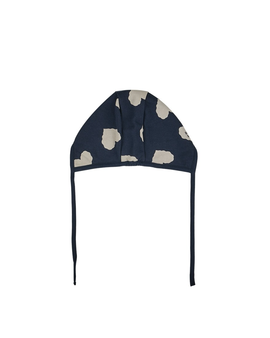 [BABY SET] Navy BB Heart Pattern Jumpsuit & Bonnet