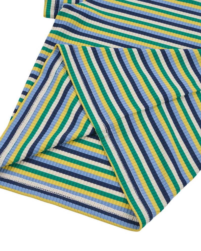 [SET] Blue Colorful Stripe Short One Mile