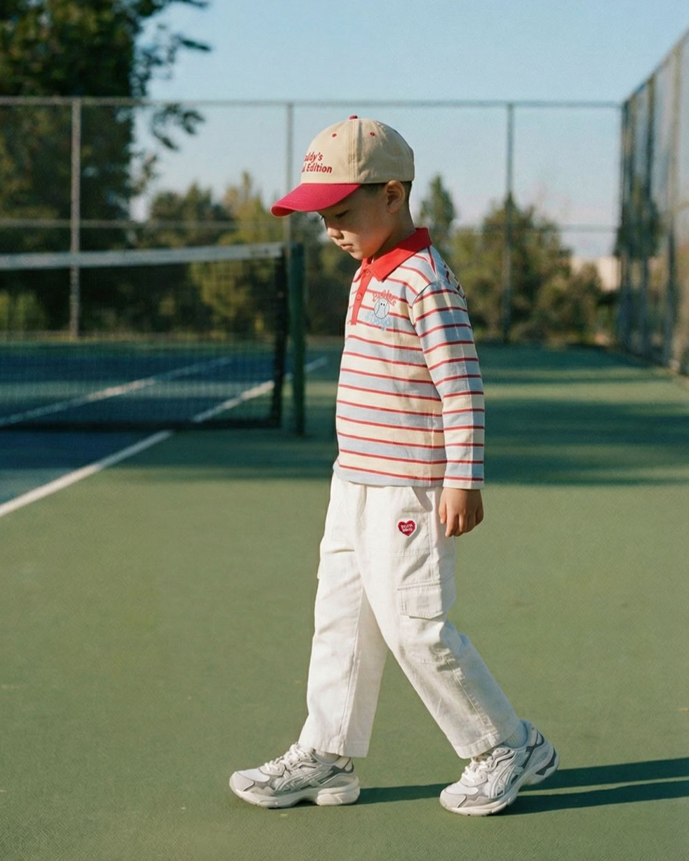 White BB Heart Fatigue Cargo Pants