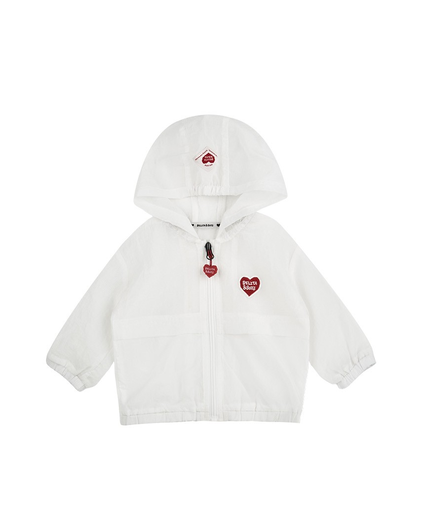 BABY White BB Heart Hooded Windbreaker