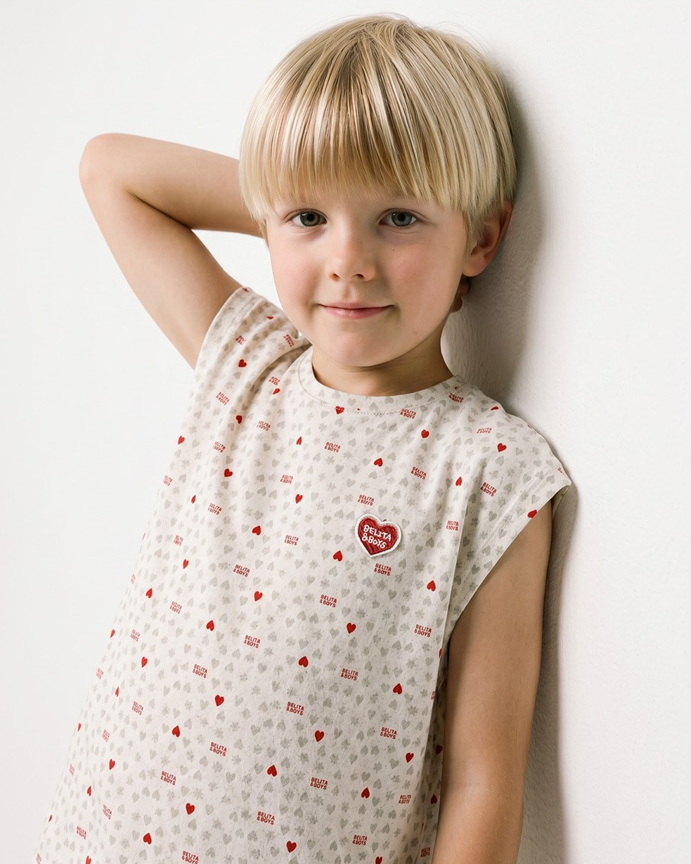 [SET] Light Grey Heart Star Mesh Sleeveless Shorts
