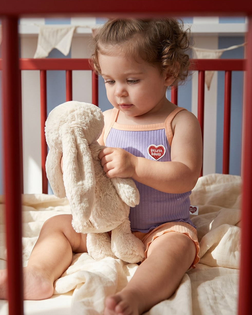 [BABY GIRL SET] Violet BB Heart Two-Tone Sleeveless One Mile