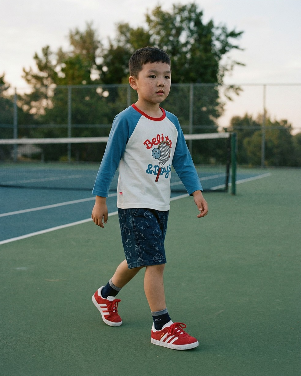 Blue Tennis Raglan Long Sleeve