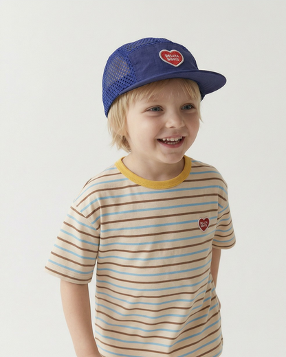 Blue BB Heart Mesh Camp Cap