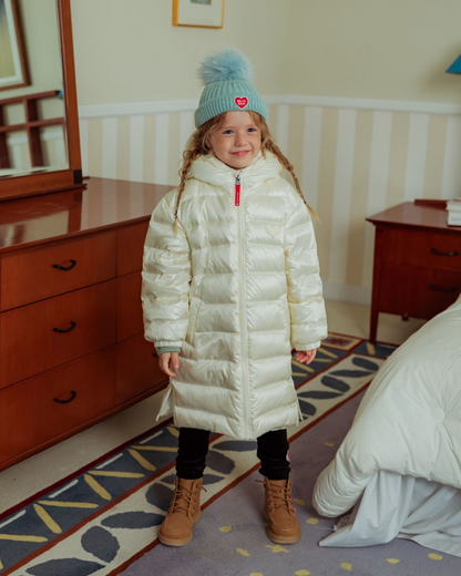 Cream BB Heart Duck Down Long Jumper