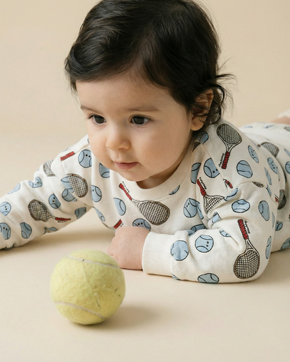 [BABY SET] Ivory Tennis Pattern Jogger