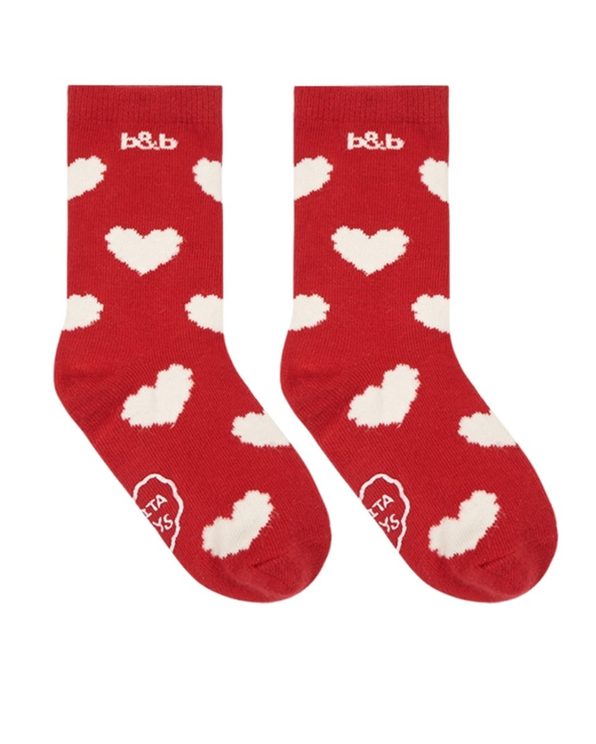 Red Heart Pattern Socks