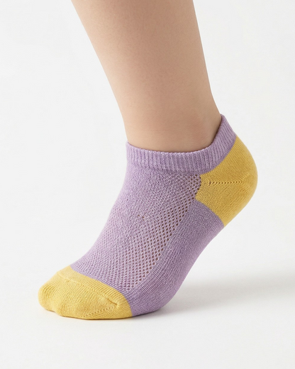 Violet Color Block Jacquard Socks