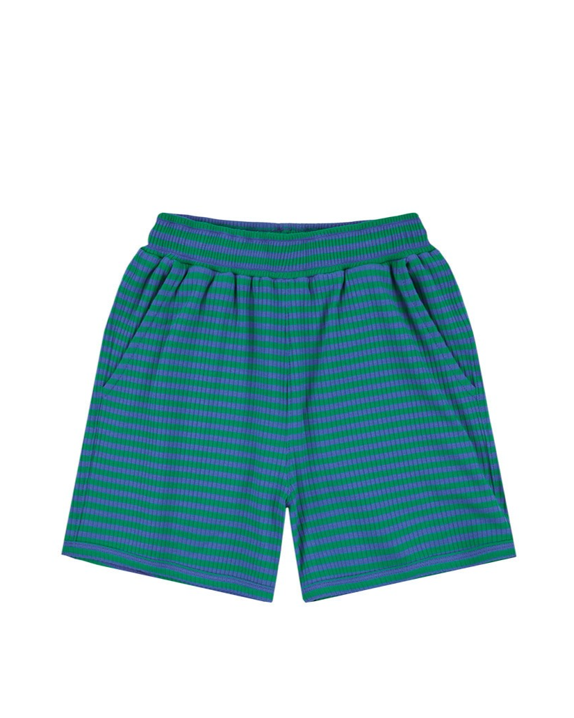 [SET] Green BB Heart Stripe Sleeveless Shorts