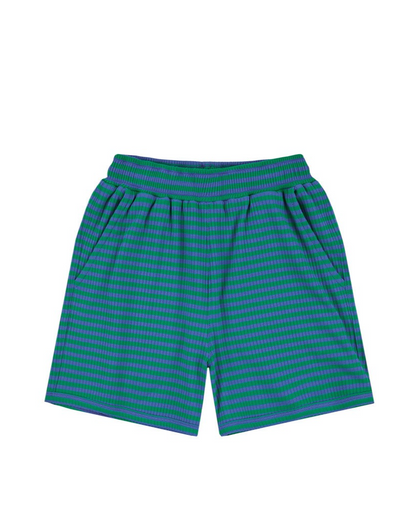 [SET] Green BB Heart Stripe Sleeveless Shorts