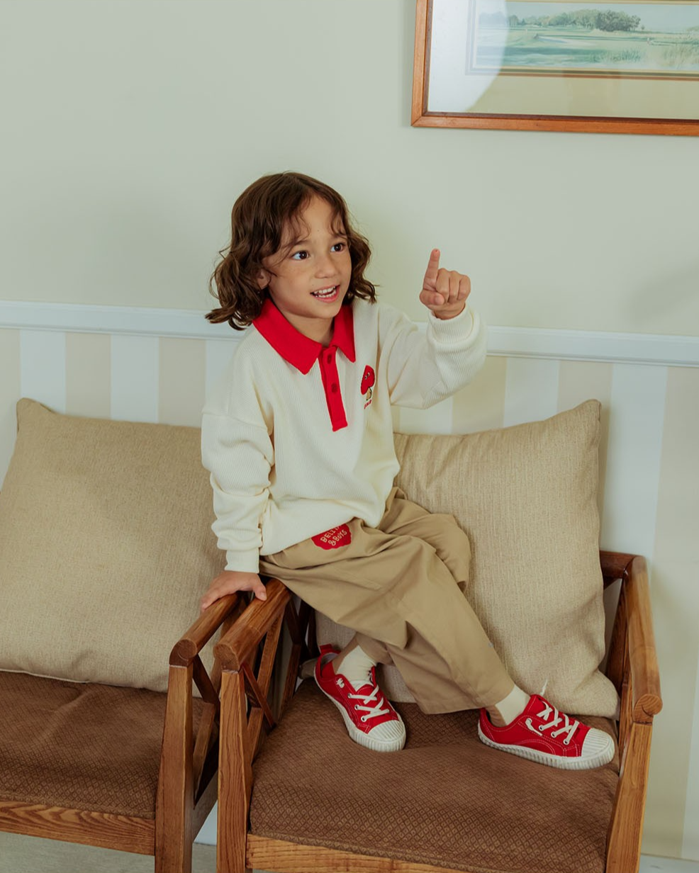 Cream Mushroom Collar Knit Sweater