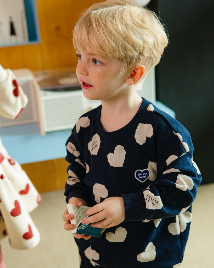 [SET] Navy Heart Pattern Jogger